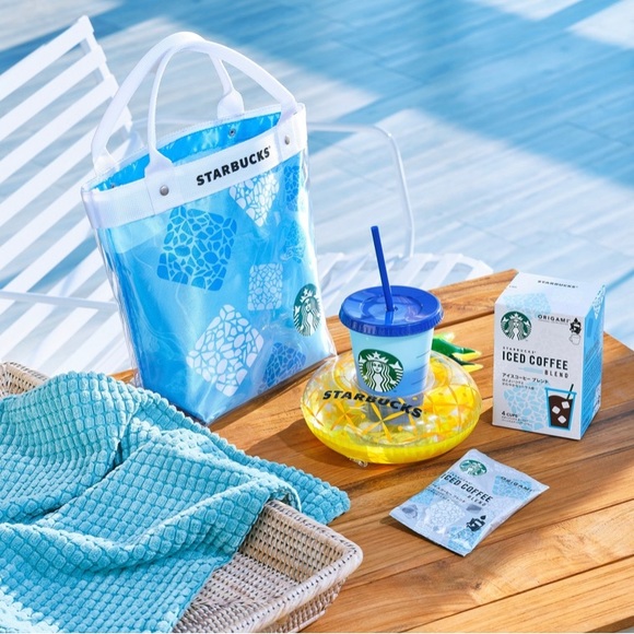 Starbucks Japan Summer Tote Bag and Pineapple Cup Holder Floatie - Picture 7 of 8